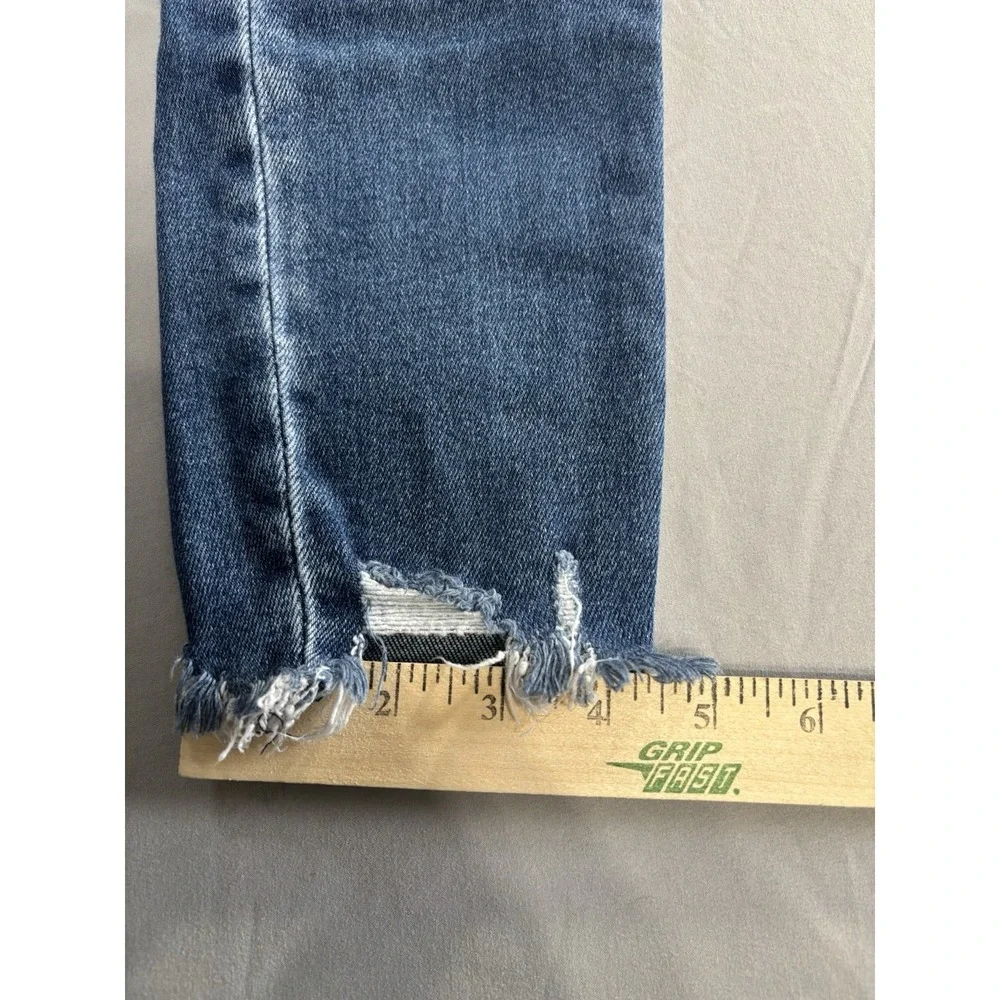 KanCan Curvy Women's Distressed Button‎ Fly Crop Skinny Jeans Raw Hem 11/29